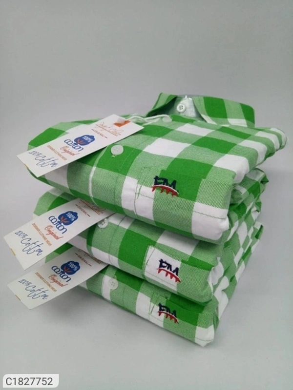 Cotton Checks Full Sleeves Regular Fit Casual Shirt Combo 3 (SC1827751) - Green, XL , Sidhu Collection