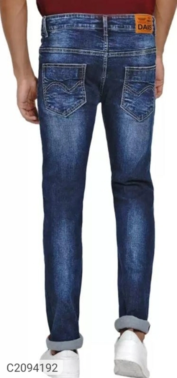  Cotton Blend Solid Regular Fit Mens Jeans (SC2094192)  - Blue, 28, Sidhu Collection 