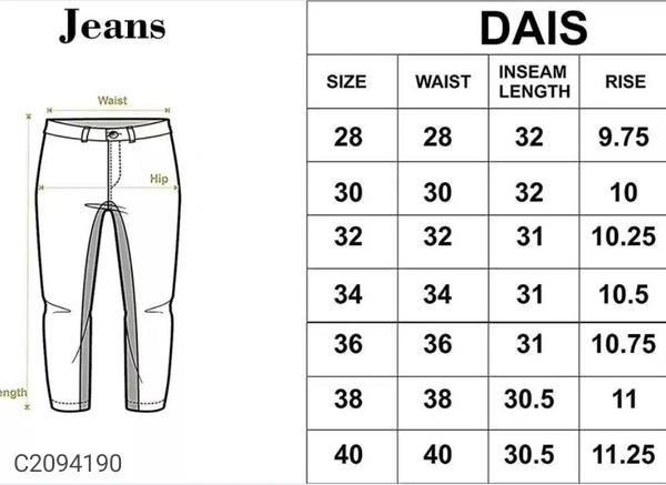  Cotton Blend Solid Regular Fit Mens Jeans (SC2094192)  - Blue, 32, Sidhu Collection