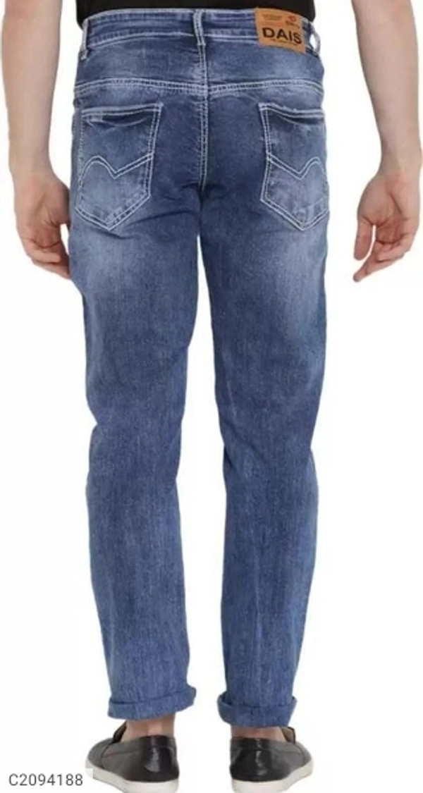  Cotton Blend Solid Regular Fit Mens Jeans (SC2094192)  - Blue, 32, Sidhu Collection