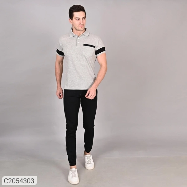 Denim Washed Slim Fit Mens Joggers (SC2054302)  - Black, 34, Sidhu Collection