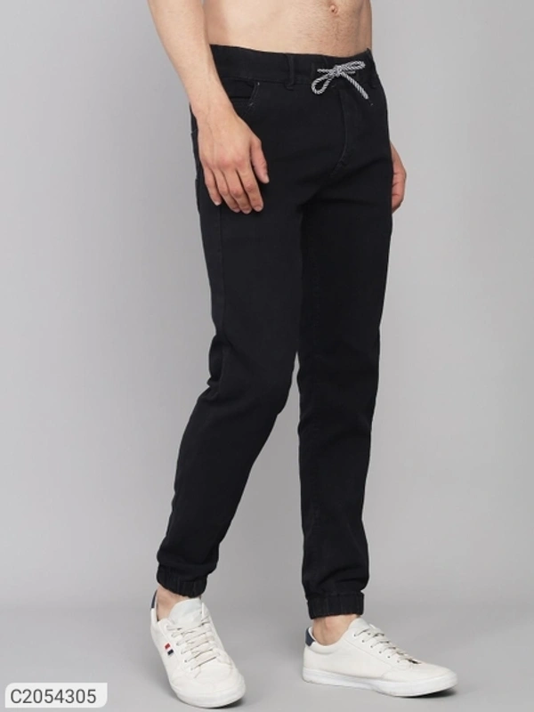 Denim Washed Slim Fit Mens Joggers (SC2054302)  - Black, 30, Sidhu Collection