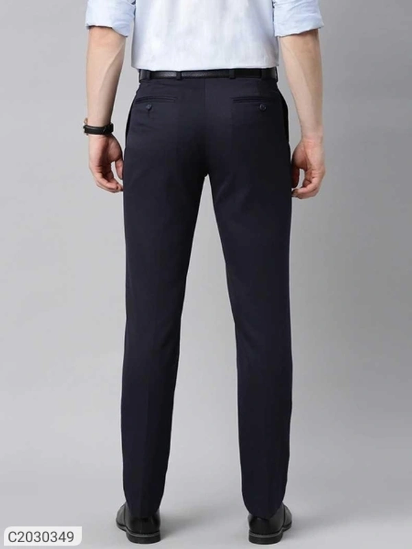  Lycra Blend Solid Regular Fit Mens Formal Trousers (SC2030349)  - Black, 32, Sidhu Collection