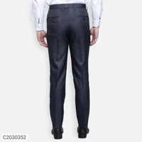  Lycra Blend Solid Regular Fit Mens Formal Trousers (SC2030349)  - Black, 32, Sidhu Collection