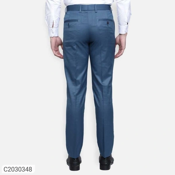  Lycra Blend Solid Regular Fit Mens Formal Trousers (SC2030349)  - Grey, 30, Sidhu Collection 