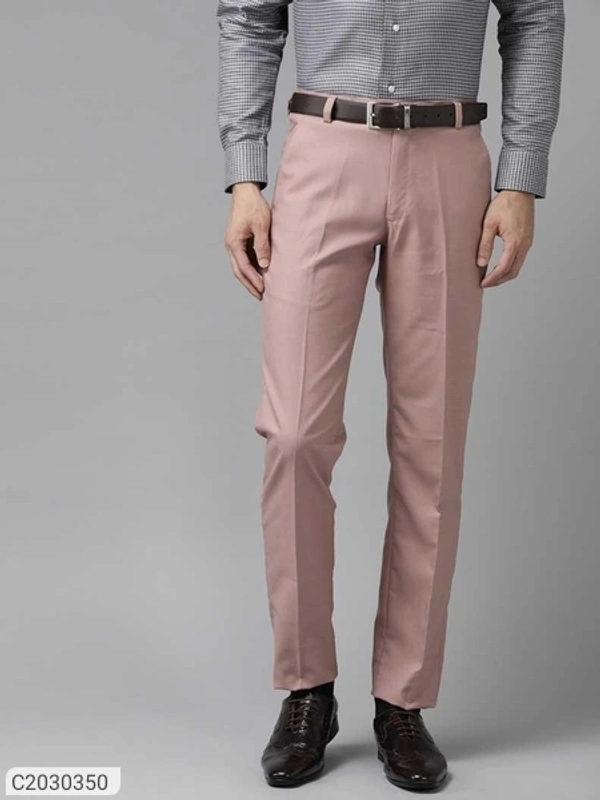  Lycra Blend Solid Regular Fit Mens Formal Trousers (SC2030349)  - Grey, 34, Sidhu Collection