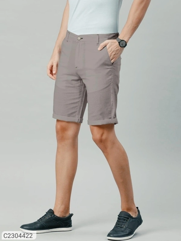  Cotton Solid Regular Fit Mens Shorts (SC2304422)  - 30, Sidhu Collection