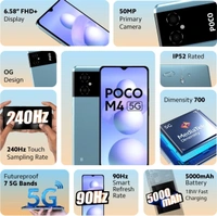 POCO M4 5G  - 6 GB , 128 GB , Cool Blue