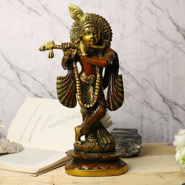 Brass Krishna Statue Idol