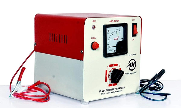 AM. Mart 12 Volt Battery Fast Charger 6AH to 220AH car/Bike, Truck, Ups, Car and 12 Volt Chargers up to 10 amp Now Comes with Wire & Clip - 20*10*20, Red And Black