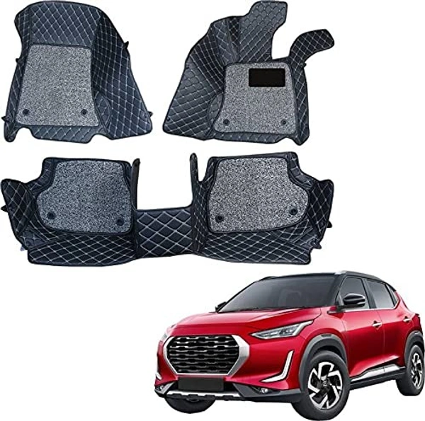 AN.Mart 7D Mat for Nissan Magnite (Black) - ?Custom Fit, Black, New, Leather