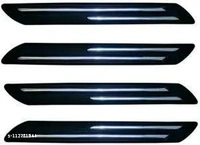 AM.Mart Car Bumper Protector Guard with Double Chrome Strip for Car 4Pcs - Black for All Cars - Free Size, Blue, New, Plastic