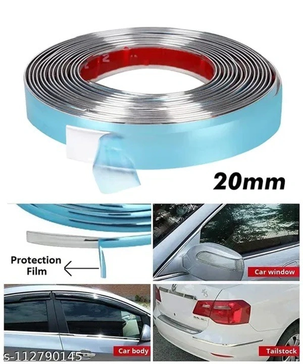 AM.Mart Side Window Chrome Beading Roll 20 Meter for All Cars (20mm) - Free Space, Blue, New, Plastic