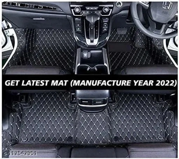 AM.Mart Super Luxury Car Floor 7D Mat for INNOVA - Free Size, Black, New, Leather