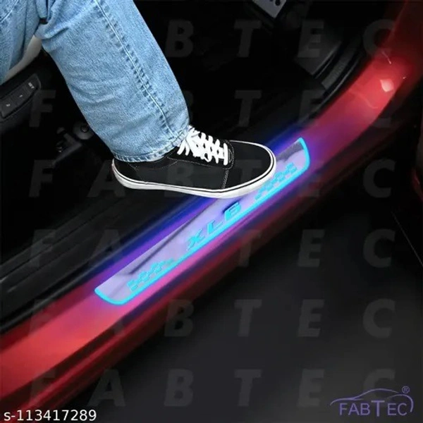 AM.Mart Fabtec Car Door Foot Step Led Sill Plate Compatible for Maruti Suzuki XL6 (Set of 4PCS, Blue) - Free Size, New, Glass