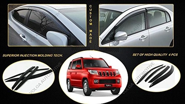 AM.Mart TUV-300 Mahindra Tuv 300 Door Visor/rain Guard Shade Set Of 6 - FIT, STEEL, New, Plastic