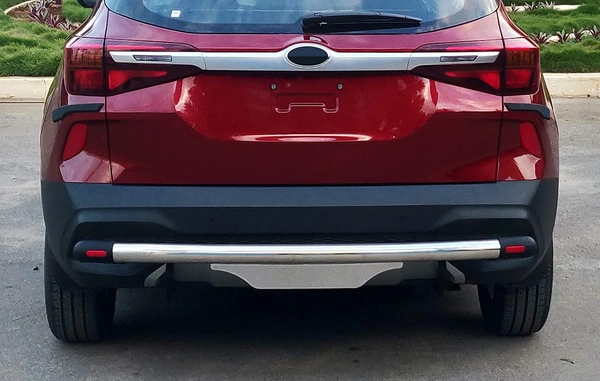 I.C.G Stainless Steel Rear Bumper  Cumper Protector | SS Dx Grand | for KIA Seltos All Variants | Only for The Car Year of Manufacturing 2019 -Present | - FIT, crom/silver, NEW, iron /steel