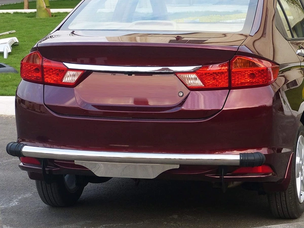 NEW I.C.G Stainless Steel Rear Bumper Protector | SS Dx | for Honda City All Variants | Only for The Car Year of Manufacturing 2014 -Present  - FIT, steel/crom, NEW, iron/steel