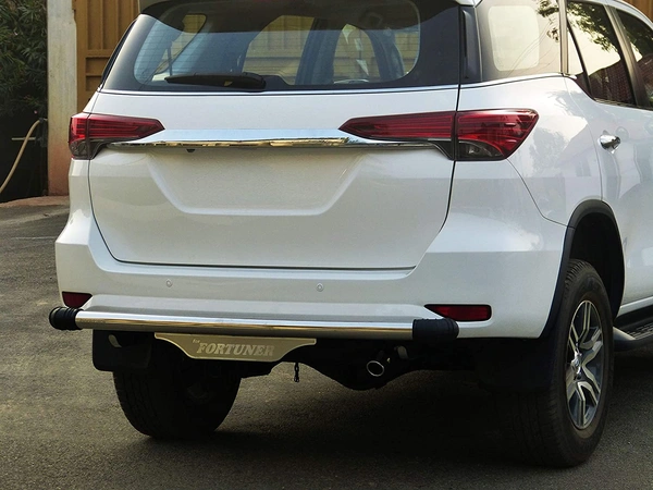 I.C.G Stainless Steel Rear Bumper Protector | SS Dx | for Toyota Fortuner All Variants | Only for The Car Year of Manufacturing 2016 -Present | - FIT, steel/crom, NEW, iron/steel