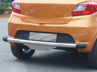 I.C.GGloss Stainless Steel Rear Bumper Protector | SS Dx | for Tata Tiago All Variants | Only for The Car Year of Manufacturing 2016 -Present | - FIT, SILVER/CROM, NEW, IRON/STEEL