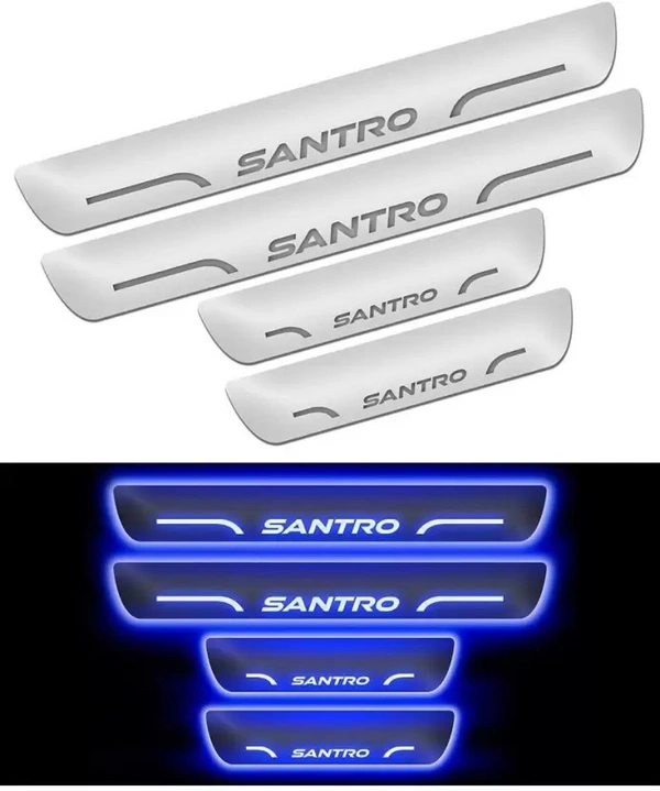 Motowav  RohanEshop Hyundai Santro car door foot step Led Sill Plate Door Sill Plate - Free Size, Blue, New, Plastic