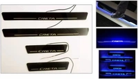Motowav  OnWheel Premium Quality Car Exterior Door LED Sill Scuff Plate Foot Steps for Creta Model Door Sill Plate - Free Size, Blue, New, Plastic