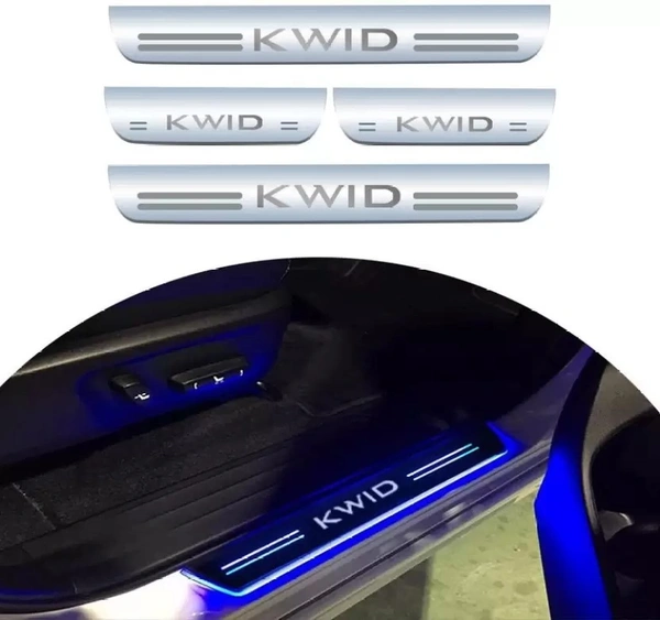 Motowav  ATEEN Renault KwidCar Door Led foot step Light Acrylic Sill Plate(Blue)(Set of4Pcs) Door Sill Plate - Free Size, Blue, New, Plastic