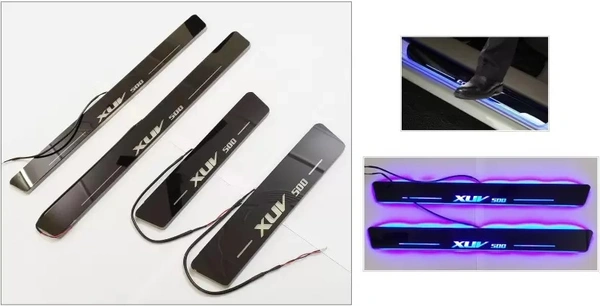 Motowav  OnWheel Car Exterior Premium Quality Door LED Sill Scuff Plate Foot Steps Door Sill Plate - Free Size, Blue, New, Plastic