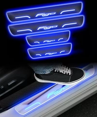 Motowav  FABTEC (Pack Of 4) FIGO Blue Sill PLate Waterproof Premium Glass Finishing Look Car Door High Quality With Mirror Finish Foot Step Sill Plate Set of 4 Door Sill Plate - Free Size, Blue, New, Plastic