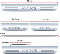 Motowav  ATEEN Nissan Kicks Car Door Led foot step Light Acrylic Sill Plate(Blue)(Set of4Pcs) Door Sill Plate - Free Size, Blue, New, PLastic
