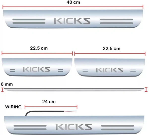 Motowav  ATEEN Nissan Kicks Car Door Led foot step Light Acrylic Sill Plate(Blue)(Set of4Pcs) Door Sill Plate - Free Size, Blue, New, PLastic