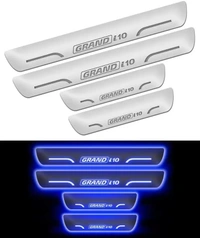 Motowav RohanEshop Hyundai Grand i10 car door foot step led sill plate Door Sill Plate - Free SIze, Blue, New, Plastic