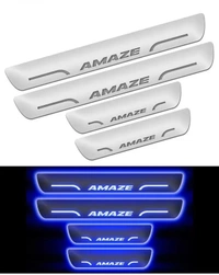 Motowav Honda Amaze car door foot step led scuff sill plate Door Sill Plate - Free Size, Blue, New, Plastic