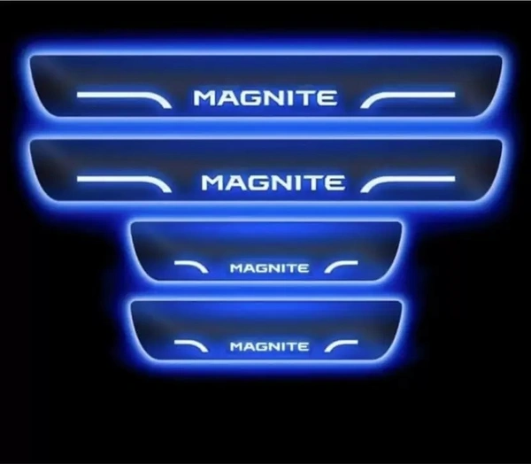 Motowav goshop Blue Sill Plate Premium Glass Finishing Foot Step Sill Plate Nissan Magnite Car Fancy Lights  (Blue) - Free Size, Blue, New, Plastic