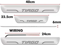 Motowav Tata Tiago car door foot step led sill scuff plate Door Sill Plate - Free Size, Blue, New, Plastic