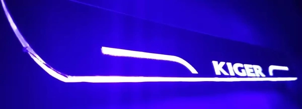Motowav  Blue Sill Plate with Mirror Finish Foot Step Compatible for Renault Kigar Car Fancy Lights  (Blue) - FREE, Blue, New, Plastic