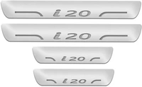 Motowav  Hyundai i20 car door foot step led sill plate Door Sill Plate - Free Size, Blue, New, Plastic
