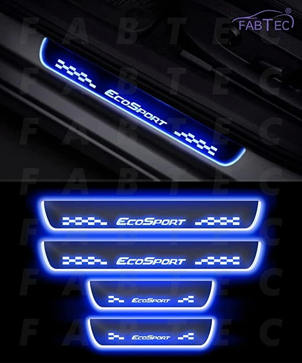 Motowav  FABTEC Car Door Foot Step Led Sill Plate Compatible for Maruti Dzire (Set of 4PCS, Blue) - Free Size, Blue, New, Plastic