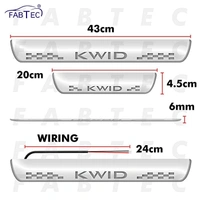 Motowav Car Door Foot Step with Mirror Finish Led Sill Plate Compatible for Renault Kwid (Set of 4PCS) (Blue) - Free Size, Blue, New, Plastic