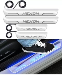 Motowav Tata Nexon car door foot step led sill plate Door Sill Plate - Free Size, Blue, New, Plastic