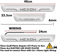 Motowav Tata Nexon car door foot step led sill plate Door Sill Plate - Free Size, Blue, New, Plastic