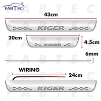 Motowav  Car Door Foot Step with Mirror Finish Led Sill Plate Compatible for Renault Kiger (Set of 4PCS, Blue) - Free Size, Blue, New, Plastic