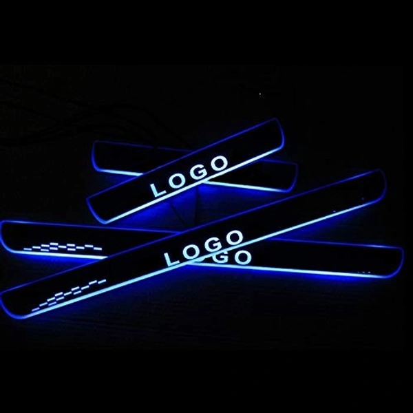 Motowav After Cars Mahindra KUV 300 Car Door Foot Step Led Sill Plate (Set of-4) Blue - Free Size, Blue, new, Plastic
