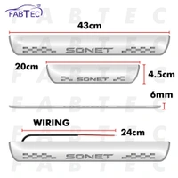 Motowav Car Door Foot Step with Mirror Finish Led Sill Plate Compatible for Kia Sonet (Set of 4PCS) (Blue) - Free Size, Blue, New, Plastic
