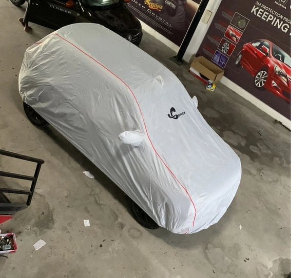 COVRE-X  Water Proof - dust Proof - car Body Cover for Compatible with Hyundai Aura car Cover - Water Proof UV Proof - car Body Cover (Grey with Mirror Pockets) - FIT, SILVER, NEW, 100% Waterproof Metallic Silver Car Body Cover with Soft Cotton Interior Lining which also makes it Heat Resistant, keeping your car Dry and Cool.