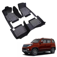 Mecranic 7D Floor mats TUV-300 Mahindra Tuv300 - FREE SIZE, BLACK/BROWN, NEW, RUBBER