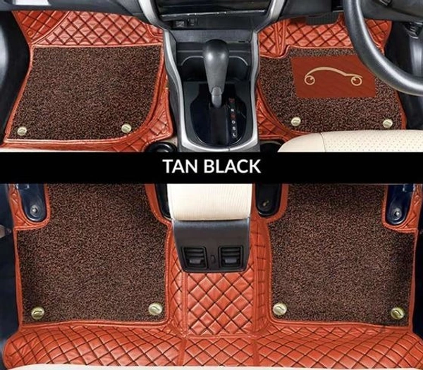 Mecranic 7D Floor mats TUV-300 Mahindra Tuv300 - FREE SIZE, BLACK/BROWN, NEW, RUBBER