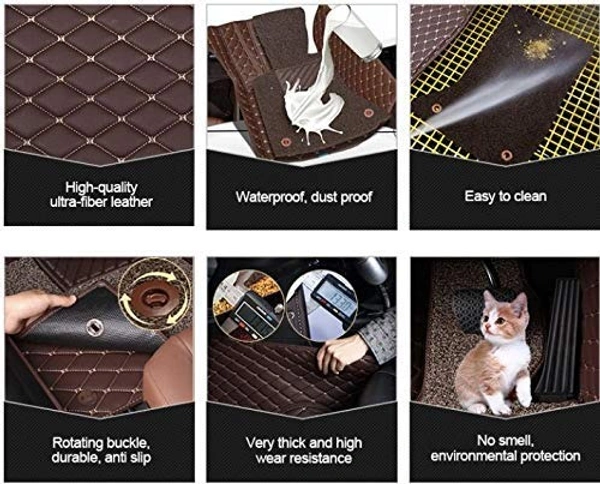 MECARNIC 7D FLOOR MATE FOR New Swift - FREE SIZE, BLACK/BROWN, NEW, RUBBER
