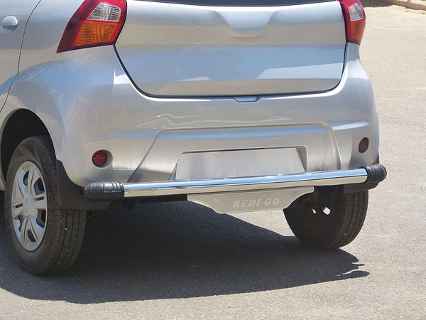 I.C.G Stainless Steel Rear Bumper Protector | SS Dx | for Datsun Redi Go All Variants | Only for The Car Year of Manufacturing 2016 -Present - FIT, STEEL/CROM, NEW, IRON/STEEL