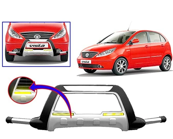I.C.G AnkitMart  Stainless Steel Front Crash Blaze Guard with Fitting Kit for Indica Vista - free size, Gray, New, Steeless stee